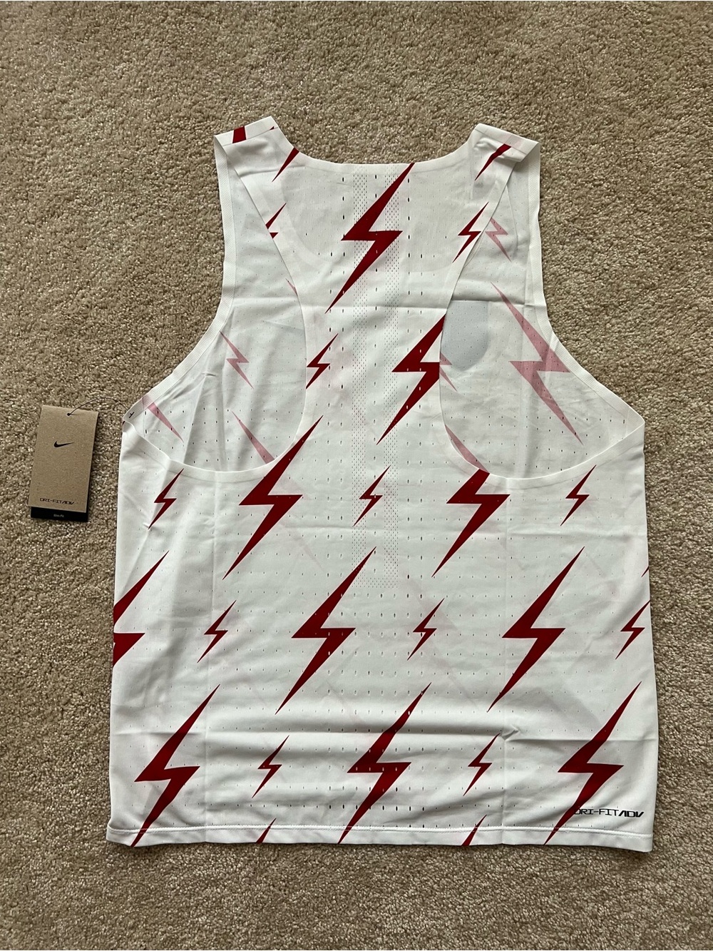 Nike Aeroswift Bowerman Track Club BTC Running Singlet US L White CW1257-100 - Picture 2 of 4